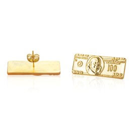 Nugget earrings Unisex Rough Textured nugget stud earrings gold nugget earrings one 14K Gold Plated earrings hip hop jewelry men 100 bill hip hop 90s hip hop 90s jewelry