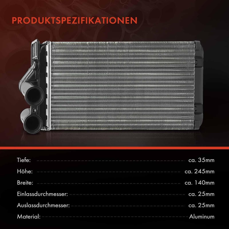 Frankberg Heat Exchanger Interior Heating Compatible with C4 Coupe LA