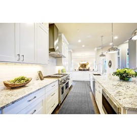 Custom Length Hallway Runner Rug,Slip Resistant,Labyrinth Grey, 26 Inch X 4 feet, Doormat, Sold and Priced Per Foot