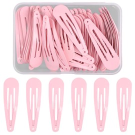 NATUCE Pack of 50 Hair Clips Black, 5 cm Hair Clips Girls, Hair Clips, Children's Hair Clips, Metal Hair Accessories, Hair Clips for Girls, Children and Women (Pink)