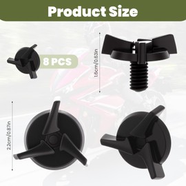 8Pcs Helmet Visor Screws Motorcycle Helmet Screws Helmet Accessories for Motorcycle with Clear Storage Box (Black)