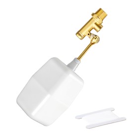 BOGERDACK 1PCS 3/8" NPT Male Water Float Valve, Automatic Fill and Water Level Control Valve, with Brass Adjustable Arm, for onds, Fountains, Tanks & Aquariums
