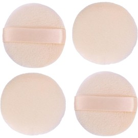 VICASKY Esponja de Maquillaje Redonda Redondo para Mujer Belleza Seco Y Húmedo Doble Uso Reutilizable Facial Licuadora Cosmética Esponjas Faciales Borlas en y Mojado 4PCS