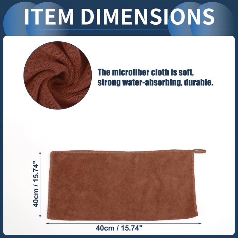 INFINAUTO Cleaning Cloths Towel,Car Drying Plush Cloth Absorbent Microfiber Coffee,3pcs