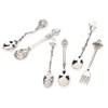 6 Pcs/Set Vintage Carved Coffee Spoons Teaspoons Retro Zinc Alloy