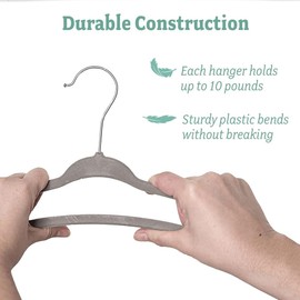 15 x Pink Velvet Baby Clothes Hangers Non-Slip 360° Hook