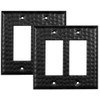 Monarch Abode Double Switch Hand Hammered Rocker Aluminum Decorative Wall