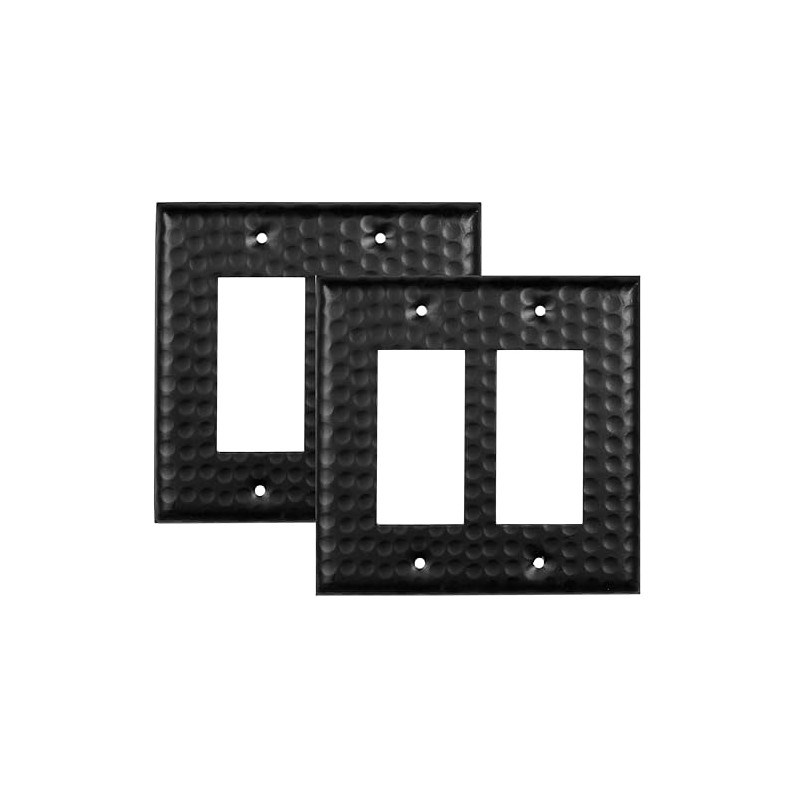 Monarch Abode Double Switch Hand Hammered Rocker Aluminum Decorative Wall