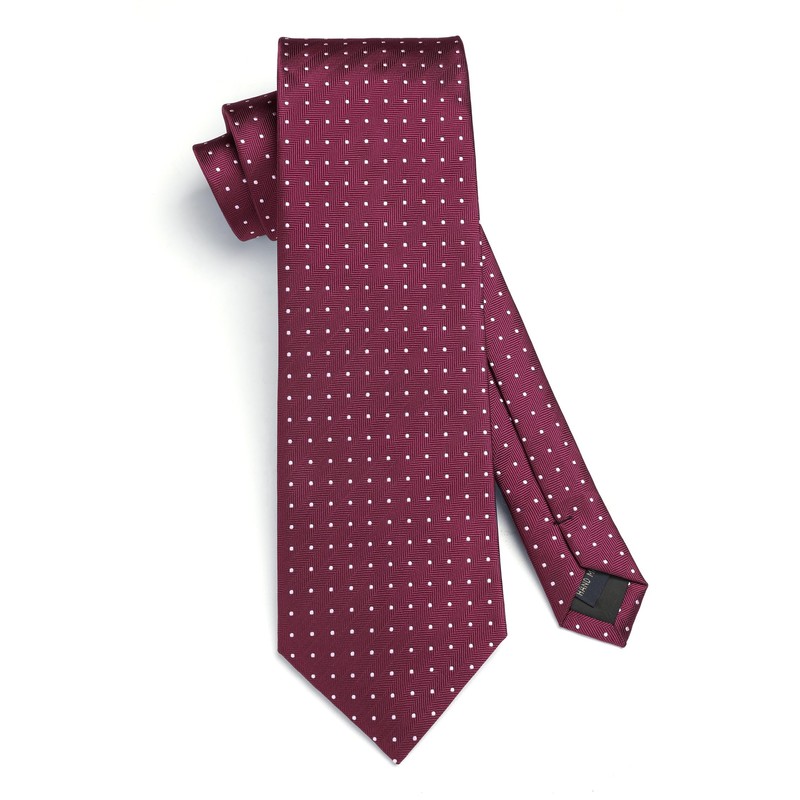 HISDERN Ties for Men Check/Plaid/Polka Dot Tie with Pocket Square
