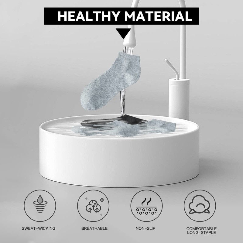 Caudblor 12 Pairs Low Cut Classic Sneaker Socks - Black/White/Grey