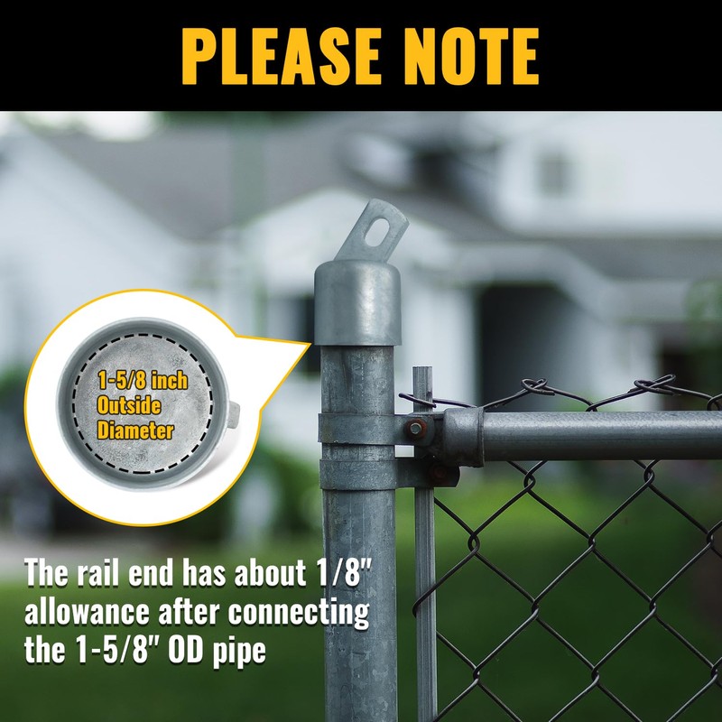 VIVIDA 1-5/8" Top Rail End for Chain Link Fence, Rail