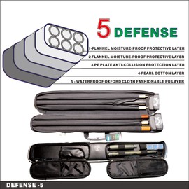 3x3 Pool Cue Case, Heavy Duty Oxford Wear-Resistant Soft Billiard Cue Stick Case Bag with Adjustable Shoulder Strap, Pool Stick Case for 3 Butt/3 Shaft