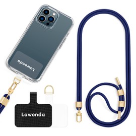 Lawonda Phone Lanyard Universal Crossbody Cell Phone Strap Anti-Theft Adjustable Neck Lanyard 2 pcs Phone Patchs Tether Pads for Women Men Navy Blue