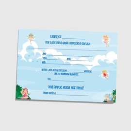 Partycards Children's Birthday Invitation Cards Girls and Boys, Pack of 12, Postcard Format A6, Children's Invitation Cards Birthday, Invitation Cards Children's Birthday Boy