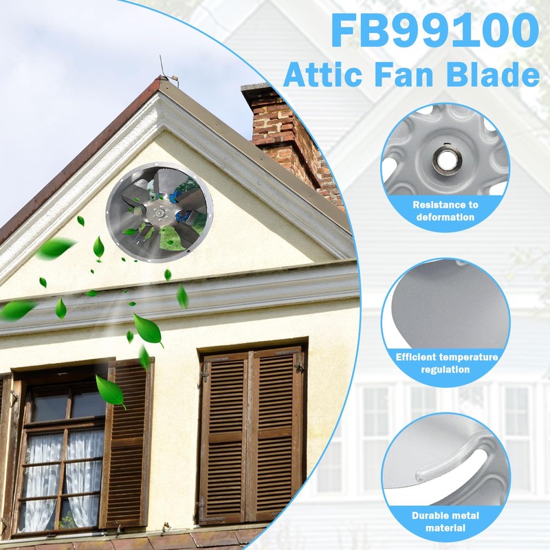 FB99100 Attic Fan Blade Propeller 12" 32 Degree 5 Blade
