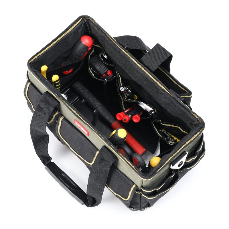 Justzon Tool tote bag with handle, Tool bag organizer, electrical