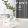 Botanical Plant Throw Pillow Covers Set of 2,Green Gold Floral