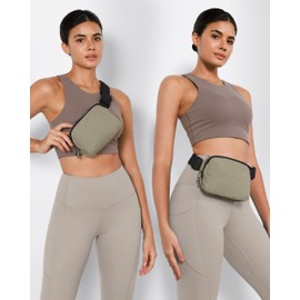 ODODOS Everywhere Belt Bag with Adjustable Strap, Small Waist Pouch Fanny Pack for Workout Running Travelling Hiking, Khaki