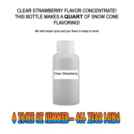 Summer Snow Entertainment CLEAR STRAWBERRY MIX SNOW CONE/SHAVED ICE FLAVOR CONCENTRATE MAKES 1 QUART