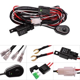 HUIQIAODS LED Light Bar Wiring Harness Kit 12V 40A Relay On/Off Waterproof Switch