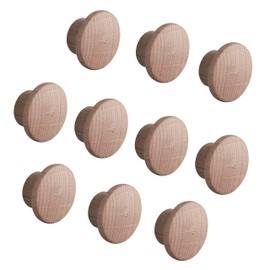 Gedotec Pipe Plugs Round Cover Caps Wood for Gluing & Inlet – H1136 | Covers for Blind Bore Diameter 8 mm | Solid Beech Wood Natural | Total Diameter 13 mm | Pack of 20 - Screw Caps for Drilling Holes