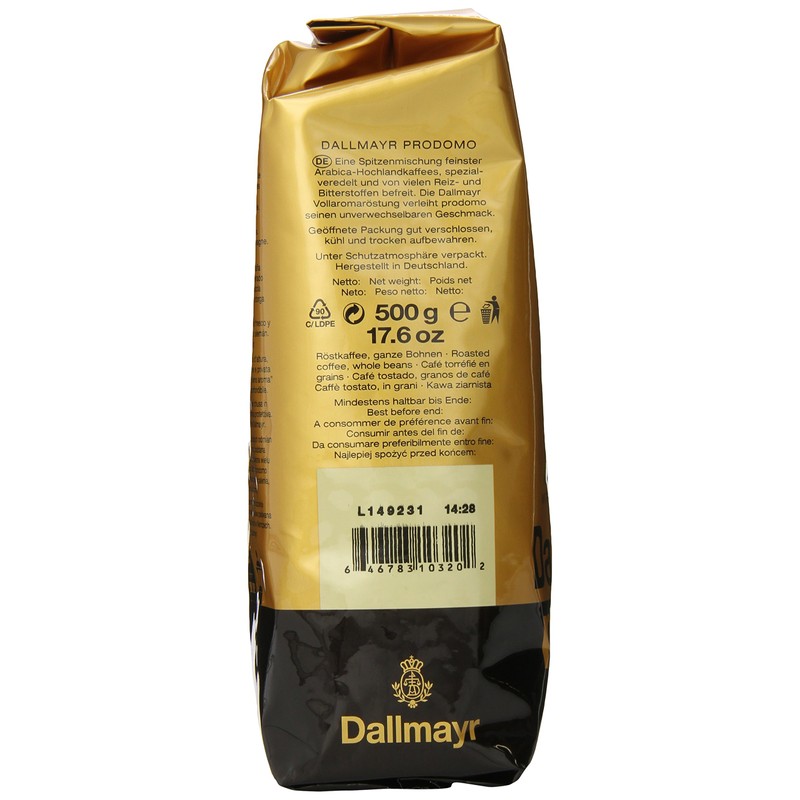 Dallmayr Gourmet Coffee, Prodomo (Whole Bean), 1.1 Pound (Pack of