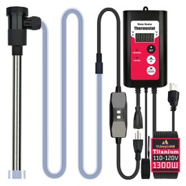 YLboyLIAN 1300W Titanium Submersible Electric Immersion Water Heater with Temp Control & GFCI – Portable Heater for Above Ground Pool, Inflatable Pool, Baptistry, Spa Tubs, Bathtubs, bucket & Hot Tubs