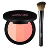 Liir triple blusher + face brush set 8.9g, light peach, real peach, pink peach (blusher), 1 piece / 리르 트리플 블러셔 + 페이스 브러쉬 세트 8.9g, 라이트피치, 리얼피치, 핑크피치(블러셔), 1개