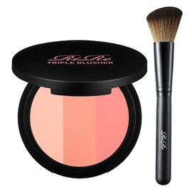 Liir triple blusher + face brush set 8.9g, light peach, real peach, pink peach (blusher), 1 piece / 리르 트리플 블러셔 + 페이스 브러쉬 세트 8.9g, 라이트피치, 리얼피치, 핑크피치(블러셔), 1개
