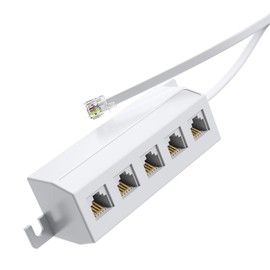 Telephone Splitter 5 Way Phone Splitter RJ11 6P4C Male to 5 Female Adapter