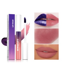 Labial Pelable de Larga Duración, Brillo de Labios de Color de Tatuaje, Brillo de Labios Antiadherente, Fácil de Aplicar y Resistente al Agua – Color Intenso Todo el Día, Maquillaje para mujeres (#2, M)