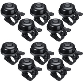 Datanly 20 Pieces Bike Bell Aluminum Loud Crisp Bicycle Bell Clear Sound Mountain Bike Accessories Easy Installation for Girls Boys Adults Kids, Black