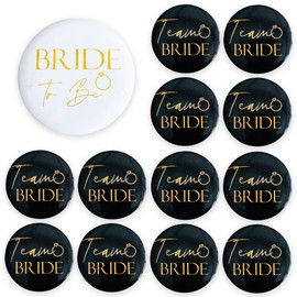 17pcs Black and Gold Badges 16 Team Bride 1 Bride to Be Hen Party Do Accessories Hen Do Party Bag Fillers Hen Party Favours Funny Hen Party Favours Bachelorette Party Classy Decorations
