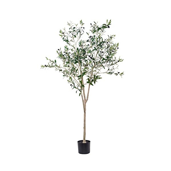 Hobyhoon Artificial Olive Trees Silk Trees Faux Olive 6ft Tall Tree in Potted Oliver Branch Leaves and Fruits for Modern Home Decor Indoor