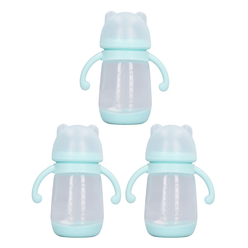 3pcs Self Grip Baby Bottle Bear Shaped Detachable Leakproof Infant
