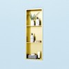 3-Tier Gold Recessed Shower Niche, 12X36 Inch Wall Niche