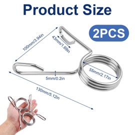 teashow 1 Pair Olympic Barbell Clips Spring Collars Steel Weightlifting Clamps for 50mm Barbells Dumbbells Quick Release Lock for Gym Home Workouts