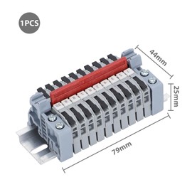 COZERI Pack of 10 Feed-Through Terminals, DIN Rail Terminals, Row Terminals, for 0.5-2.5 mm² Cable, Clamping Block, DIN Rail for Electrical Installation, DIY Projects and Quick Wiring (Black)