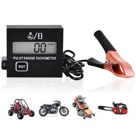 BORDEAG Digital Tachometer Inductive Tachometer: Tachometer Chainsaw with Hour Counter, Motor Tachometer Waterproof, Digital Chainsaw Tachometer for Lawnmowers and Motorcycles