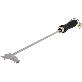 BBQ Fans Catfish Branding Iron for Steak, Buns, Wood & Leather | Includes Redwood Plank