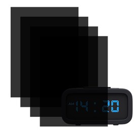 4 Pcs Light Dimming Stickers Light Cover Filters 5 × 6.7 Inch Adhesive LED Blocking Sheets Electronics Screen Diffuser Film Number Readable for Cable Box Monitor Alarm Clock Radio