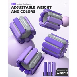2025 Upgraded Sportneer Wrist Weights for Women Men 4 lbs (2 lb Each) Adjustable Silicone Weighted Bracelet Set for Gym Yoga Pilates Cardio Strength Training Wearable Arm Hand Workout Weights