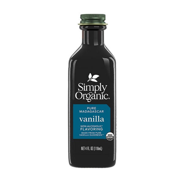 Simply Organic Non-Alcoholic Vanilla Flavoring, 4-Ounce Glass Jar, Certified Organic, Alcohol Free Vanilla