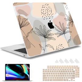 May Chen Compatible with New MacBook Air 13 inch Case 2021, 2020 2019 2018 Release Model: M1 A2337 A2179 A1932, Plastic Hard Shell Case for MacBook Air 13 Retina Dispaly & Touch ID, Flowers and leaves