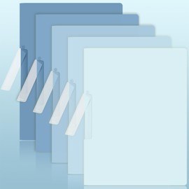 BAYTORY 5Pcs Report Covers with Swing Clip, Plastic Folders with Clip for A4 and Letter Size Paper, Report Folder Presentation Binder for School Business (Blue)