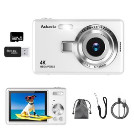 Digital Camera (4K Video Recording, 50 Million Pixels) Digital Camera, 32 GB Micro SD Card Included, AF Autofocus, Compact Camera, 3.0 Inch Large Screen, 16x Zoom, Flash, Image Stabilization Function