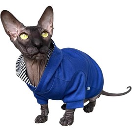 Kotomoda Sphynx Cat's Hoodie Royal Blue Naked Cat Hairless Cat Clothes (S)