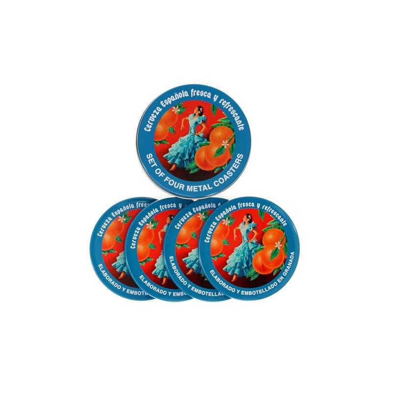 Metal coasters - Cerveza Española (set of 4)