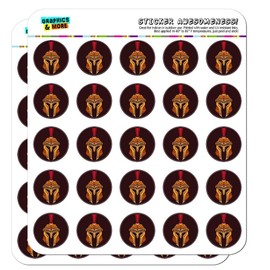 Trojan Greek Spartan Warrior Helmet Gold and Red Planner Calendar Scrapbooking Crafting Stickers