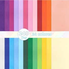 Kesote 240 hojas Papel de Seda 29x20 cm Papel de 24 Colores para Hacer Manualidades Decorativas